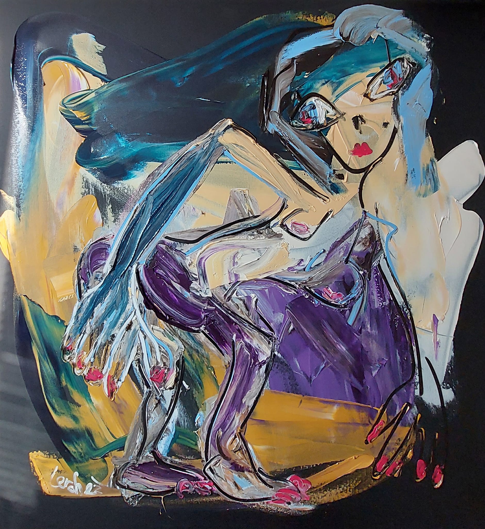 Animal woman.Kombinace. 120x110 cm.